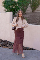 Lace Contrast Maxi Skirt-Skirts-Krush Kandy, Women's Online Fashion Boutique Located in Phoenix, Arizona (Scottsdale Area)
