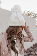 Snowbelle Convertible Bow Beanie-Hats-Rae Collective, Women's Online Fashion Boutique Located in Phoenix, Arizona (Scottsdale Area)