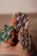 White CZ & Stone Bar Ring-Rings-Rae Collective, Women's Online Fashion Boutique Located in Phoenix, Arizona (Scottsdale Area)