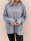 Everyday Elegance Side Slit Sweater | S-XL-Sweaters-Rae Collective, Women's Online Fashion Boutique Located in Phoenix, Arizona (Scottsdale Area)