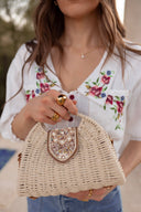 The Willow Rattan Beaded Purse