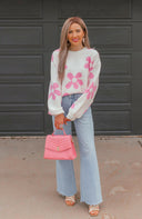 Madeline Blooming Daisy Sweater | S-XL-Sweaters-Rae Collective, Women's Online Fashion Boutique Located in Phoenix, Arizona (Scottsdale Area)