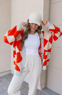 LUXE Diamond Checkered Oversized Cardigan-Sweaters-Rae Collective, Women's Online Fashion Boutique Located in Phoenix, Arizona (Scottsdale Area)