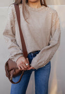 Pearly Chic Luxe Viscose Pearl Sweater-Sweaters-Rae Collective, Women's Online Fashion Boutique Located in Phoenix, Arizona (Scottsdale Area)