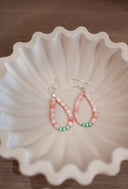 Desert Dew Beaded Teardrop Earrings - Native made