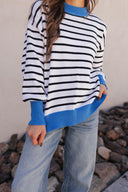 Krushed It Luxe Contrasting Striped Sweater-Sweaters-Rae Collective, Women's Online Fashion Boutique Located in Phoenix, Arizona (Scottsdale Area)