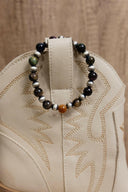 Multi Tigers Eye Beaded Stretch Bracelet-Bracelets-Rae Collective, Women's Online Fashion Boutique Located in Phoenix, Arizona (Scottsdale Area)