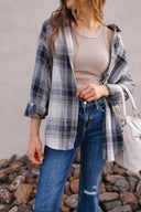 Mandy Plaid Collared Neck Long Sleeve Shirt-Long Sleeve Tops-Rae Collective, Women's Online Fashion Boutique Located in Phoenix, Arizona (Scottsdale Area)