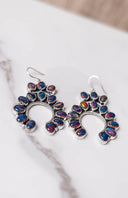Lasso Luxe Horseshoe Stone Earrings-Stud Earrings-Rae Collective, Women's Online Fashion Boutique Located in Phoenix, Arizona (Scottsdale Area)
