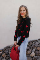 Sweet Sentiments Heart Knit Sweater-Sweaters-Rae Collective, Women's Online Fashion Boutique Located in Phoenix, Arizona (Scottsdale Area)