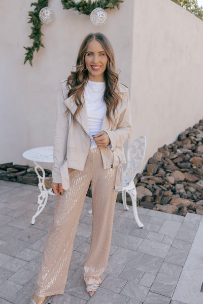 Oversized Faux Suede Biker Jacket