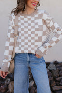 Check Me Out Checked Sweater-Sweaters-Rae Collective, Women's Online Fashion Boutique Located in Phoenix, Arizona (Scottsdale Area)