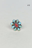Turquoise Halo Delight Ring-Cluster Rings-Rae Collective, Women's Online Fashion Boutique Located in Phoenix, Arizona (Scottsdale Area)