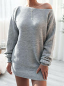 Balloon Sleeve Boat Neck Sweater Mini Dress-Rae Collective, Women's Online Fashion Boutique Located in Phoenix, Arizona (Scottsdale Area)