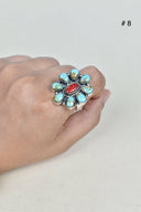 Turquoise Halo Delight Ring-Cluster Rings-Rae Collective, Women's Online Fashion Boutique Located in Phoenix, Arizona (Scottsdale Area)
