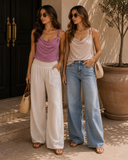 Cowl Neck Tank With Knotted Strap