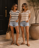 Women’s Casual Striped Short Sleeve Knit Top