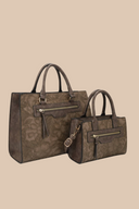 Avery 2-in-1 Floral Embossed Tote Set-Purses & Bags-Rae Collective, Women's Online Fashion Boutique Located in Phoenix, Arizona (Scottsdale Area)