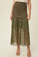 Lace Contrast Maxi Skirt-Skirts-Krush Kandy, Women's Online Fashion Boutique Located in Phoenix, Arizona (Scottsdale Area)