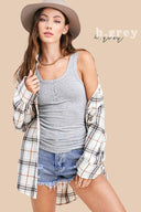 Let's Talk Later Button Detail Tank Top | 9 Colors!-Tanks-Rae Collective, Women's Online Fashion Boutique Located in Phoenix, Arizona (Scottsdale Area)