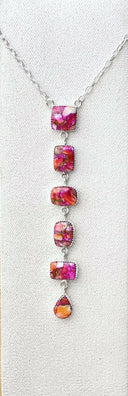 Star Burst Slab Stone Long Lariat Necklace-Necklaces-Krush Kandy, Women's Online Fashion Boutique Located in Phoenix, Arizona (Scottsdale Area)