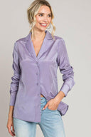 Organza V Neck Dress Shirt-Long Sleeve Tops-Rae Collective, Women's Online Fashion Boutique Located in Phoenix, Arizona (Scottsdale Area)
