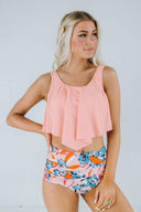 High Waist Floral Two Piece-Swimwear-Krush Kandy, Women's Online Fashion Boutique Located in Phoenix, Arizona (Scottsdale Area)