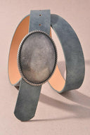Western Oval Buckle Leather Belt-Belts-Rae Collective, Women's Online Fashion Boutique Located in Phoenix, Arizona (Scottsdale Area)