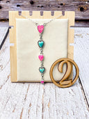 Multi Heart Lariat Necklace-Necklaces-Rae Collective, Women's Online Fashion Boutique Located in Phoenix, Arizona (Scottsdale Area)