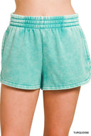 Acid Wash Dolphin Hem Lounge Shorts