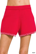 Stitch Detail Sweater Shorts