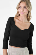 Peak-A-Boo, Sweatheart Crop Top-Long Sleeve Tops-Rae Collective, Women's Online Fashion Boutique Located in Phoenix, Arizona (Scottsdale Area)