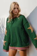 Star Patched Long Sleeve Sweatshirt-Sweatshirts-Rae Collective, Women's Online Fashion Boutique Located in Phoenix, Arizona (Scottsdale Area)