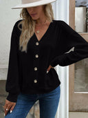 V-Neck Dropped Shoulder Blouse-Rae Collective, Women's Online Fashion Boutique Located in Phoenix, Arizona (Scottsdale Area)
