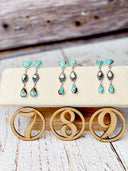 All Mine 8 & White Buffalo Heart Earrings-Stud Earrings-Rae Collective, Women's Online Fashion Boutique Located in Phoenix, Arizona (Scottsdale Area)