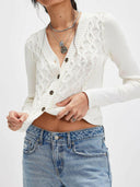 V-Neck Button Up Cropped Cardigan-Rae Collective, Women's Online Fashion Boutique Located in Phoenix, Arizona (Scottsdale Area)