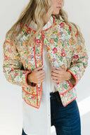 Floral Button Up Long Sleeve Winter Coat-Rae Collective, Women's Online Fashion Boutique Located in Phoenix, Arizona (Scottsdale Area)