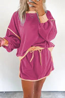 Chic Duo Contrast Pullover Skort Set | 4 Color Options-2 Piece Outfit Sets-Rae Collective, Women's Online Fashion Boutique Located in Phoenix, Arizona (Scottsdale Area)