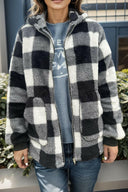 Full Size Plaid Long Sleeve Hooded Coat-Cardigans-Rae Collective, Women's Online Fashion Boutique Located in Phoenix, Arizona (Scottsdale Area)