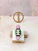 Fiery Pink Opal Aztec Pattern Mixed Rings-Rings-Krush Kandy, Women's Online Fashion Boutique Located in Phoenix, Arizona (Scottsdale Area)