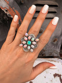 Aurora Opal Cluster Sterling Silver Ring-Rings-Rae Collective, Women's Online Fashion Boutique Located in Phoenix, Arizona (Scottsdale Area)