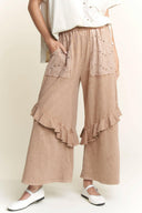 J.HER Mineral Wash Eyelet Pocket Ruffle Pants-Krush Kandy, Women's Online Fashion Boutique Located in Phoenix, Arizona (Scottsdale Area)