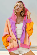 Better Off Color Block Zip Up Hoodie-Jackets-Rae Collective, Women's Online Fashion Boutique Located in Phoenix, Arizona (Scottsdale Area)