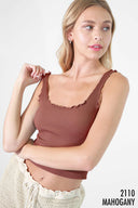 NIKKI BIKI Lettuce Edge Crop Top-Tanks-Krush Kandy, Women's Online Fashion Boutique Located in Phoenix, Arizona (Scottsdale Area)