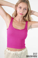 NIKKI BIKI Lettuce Edge Crop Top-Tanks-Krush Kandy, Women's Online Fashion Boutique Located in Phoenix, Arizona (Scottsdale Area)