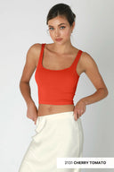 NIKKI BIKI Lettuce Edge Crop Top-Tanks-Rae Collective, Women's Online Fashion Boutique Located in Phoenix, Arizona (Scottsdale Area)