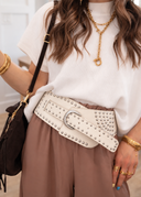 Wide Studded Western Buckle Belt | 3 Colors