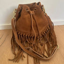 Tuscany Trail Suede Fringe Bucket Bag