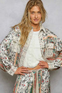 Crochet Lace Patch Floral Jacket Top