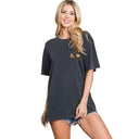 Floral Cow Skull Graphic Premium Washed Tee PREORDER-Graphic Tees-Rae Collective, Women's Online Fashion Boutique Located in Phoenix, Arizona (Scottsdale Area)